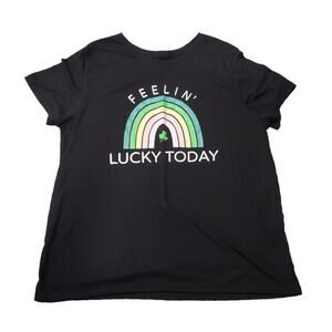 Way to Celebrate FEELIN' LUCKY TODAY St. Patricks Rainbow Short Sleeve Shirt